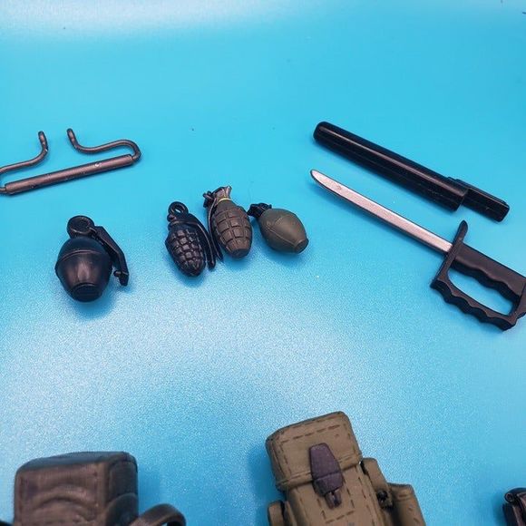 Lot of GI Joe Doll Accessories Weapons Battle Gear Grenades Pistols War Sword - Picture 8 of 12